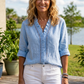 Time For Dinner Soft Blue Top-[option4]-[option5]-Cute-Trendy-Shop-Womens-Boutique-Clothing-Store