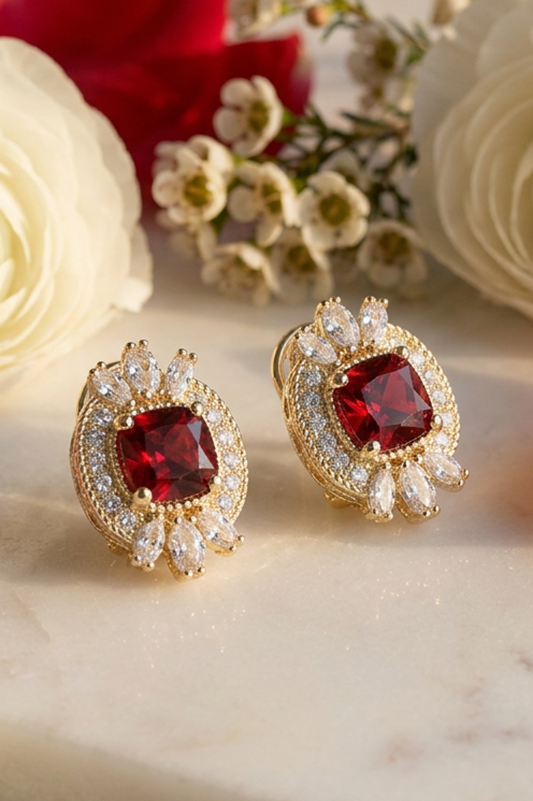 Regal Elegance Red Stud Earrings-[option4]-[option5]-Cute-Trendy-Shop-Womens-Boutique-Clothing-Store