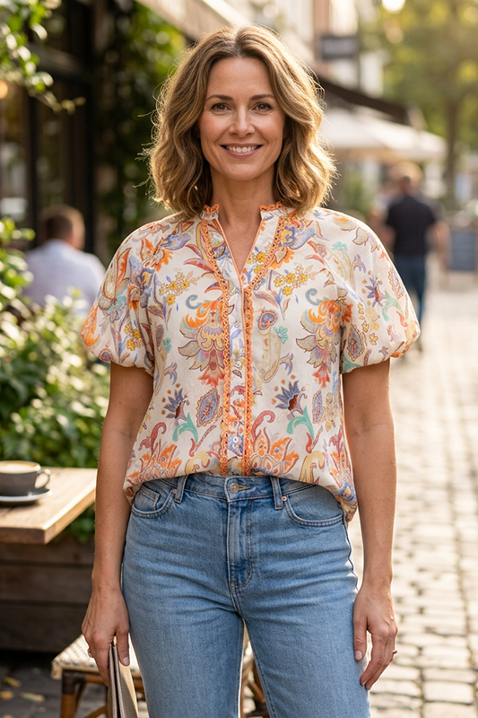 Sunrise Paisley Lace-Trim Blouse-Cute-Trendy-Shop-Womens-Boutique-Clothing-Store