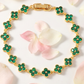 Eternal Glow Quatrefoil Crystal Bracelet-Green-Cute-Trendy-Shop-Womens-Boutique-Clothing-Store
