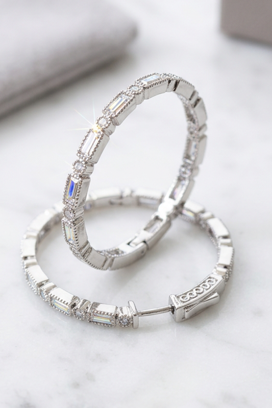 Art Deco CZ Glam Hoops