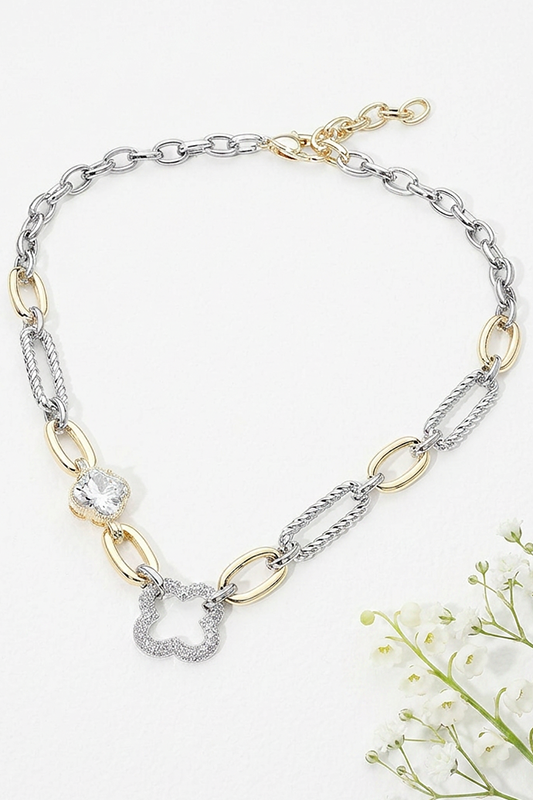 Lucky Charm Energy Mixed Link Necklace-Cute-Trendy-Shop-Womens-Boutique-Clothing-Store