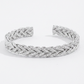 Golden Braided Herringbone Weave Cuff Bracelet-Silver-Cute-Trendy-Shop-Womens-Boutique-Clothing-Store