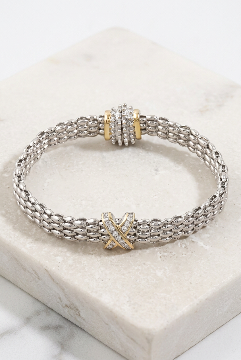 One Time Charm Mesh Bracelet