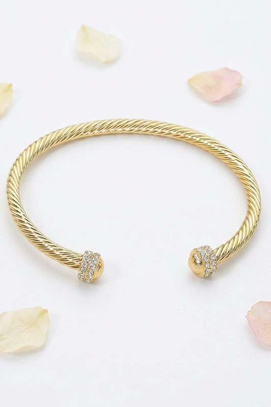Excessive Glamour Pavé-Tip Cable Cuff-Cute-Trendy-Shop-Womens-Boutique-Clothing-Store