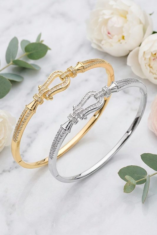 Unbuckle the Drama CZ Pavé Buckle Bangle-Cute-Trendy-Shop-Womens-Boutique-Clothing-Store