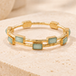 Hammered Bezel Stone Station Bangle-Aqua-Cute-Trendy-Shop-Womens-Boutique-Clothing-Store