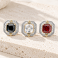 Square CZ Halo Statement Stud Earrings-Cute-Trendy-Shop-Womens-Boutique-Clothing-Store