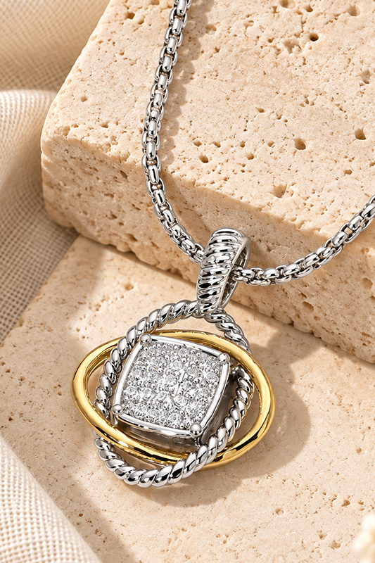 Celestial Interlocking Orbit & Pavé CZ Pendant-Cute-Trendy-Shop-Womens-Boutique-Clothing-Store