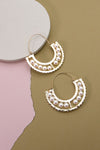 Be The Goddess Pearl Beaded U Hoop Earrings-[option4]-[option5]-Cute-Trendy-Shop-Womens-Boutique-Clothing-Store