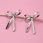 One of the Faves Bow Earrings-Silver-[option4]-[option5]-Cute-Trendy-Shop-Womens-Boutique-Clothing-Store