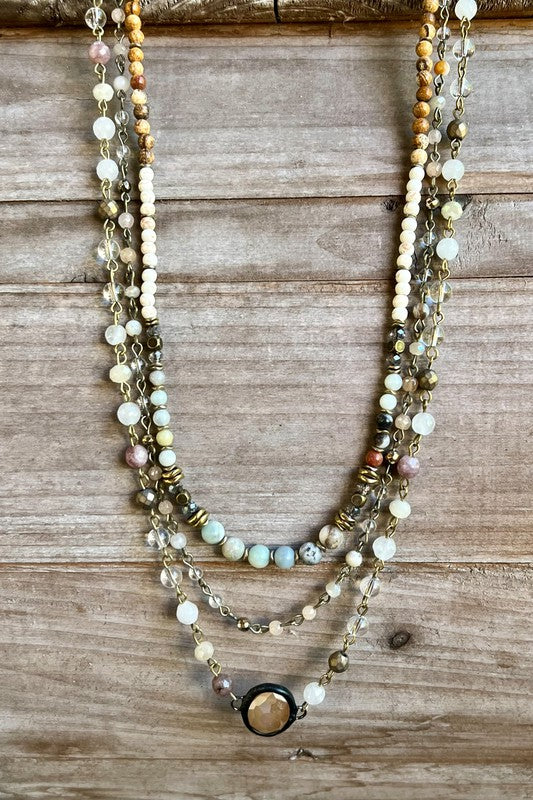 Natural Stone Beaded Magnetic Necklace-Beige-[option4]-[option5]-Cute-Trendy-Shop-Womens-Boutique-Clothing-Store