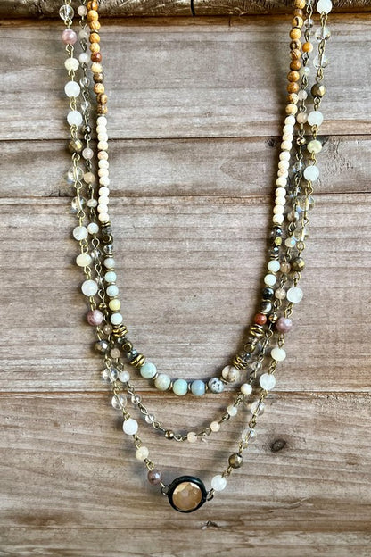 Natural Stone Beaded Magnetic Necklace-Beige-[option4]-[option5]-Cute-Trendy-Shop-Womens-Boutique-Clothing-Store