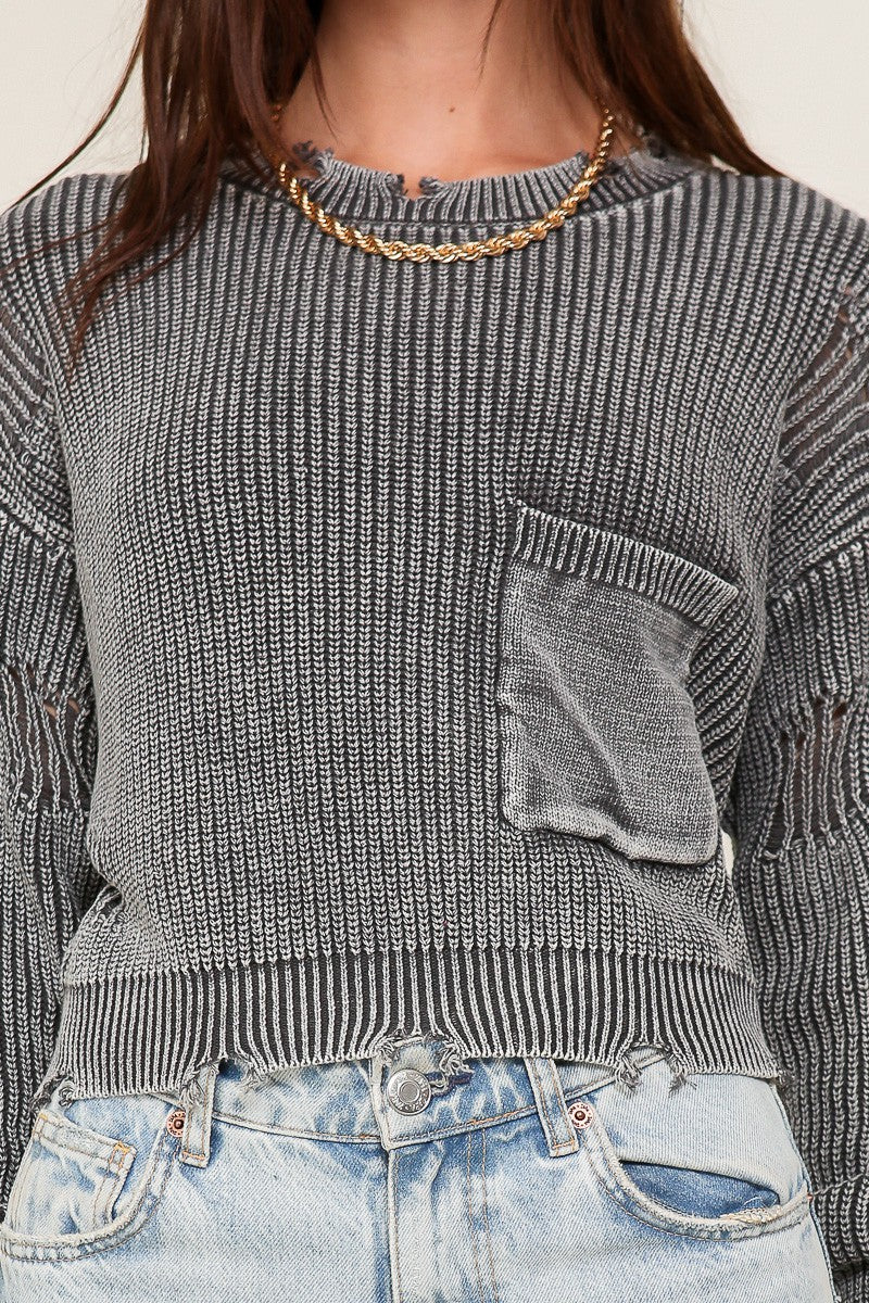 Vintage Vibe Cropped Knit-Charcoal-SMALL-Cute-Trendy-Shop-Womens-Boutique-Clothing-Store