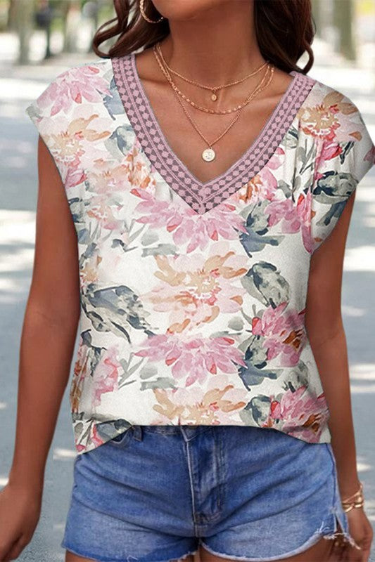 Sweet & Sassy Floral Sleeveless Top-[option4]-[option5]-Cute-Trendy-Shop-Womens-Boutique-Clothing-Store