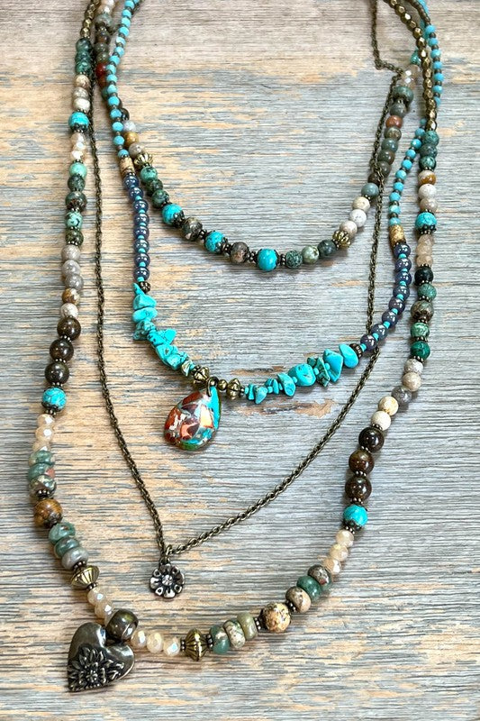 Mesa Garden Turquoise Layered Necklace-[option4]-[option5]-Cute-Trendy-Shop-Womens-Boutique-Clothing-Store