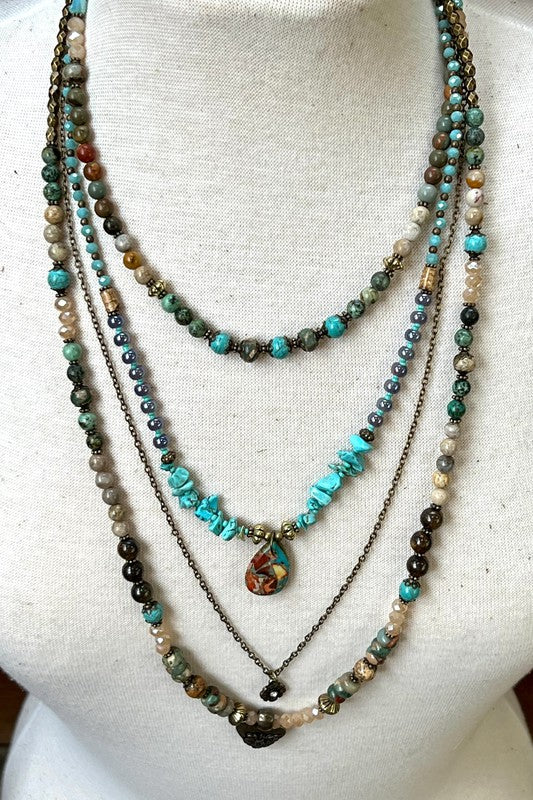 Mesa Garden Turquoise Layered Necklace-[option4]-[option5]-Cute-Trendy-Shop-Womens-Boutique-Clothing-Store
