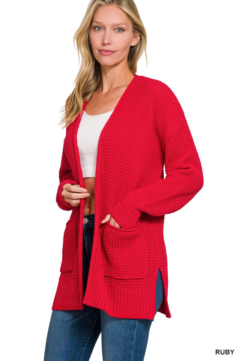 Sunday Morning Open Cardigan-Red-SMALL-Cute-Trendy-Shop-Womens-Boutique-Clothing-Store