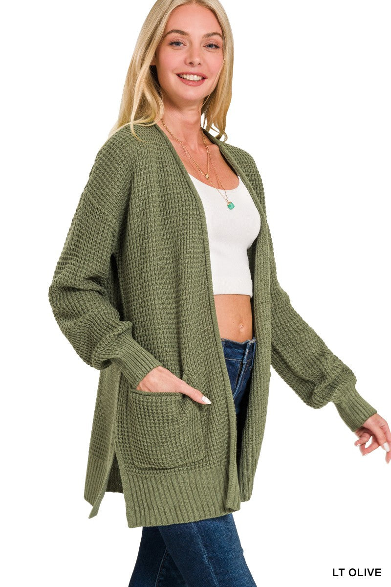 Sunday Morning Open Cardigan-Olive-SMALL-Cute-Trendy-Shop-Womens-Boutique-Clothing-Store