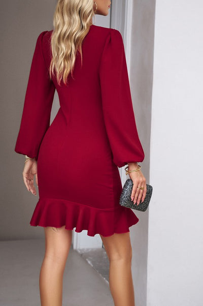 Wine Time Fitted Red Dress-[option4]-[option5]-Cute-Trendy-Shop-Womens-Boutique-Clothing-Store