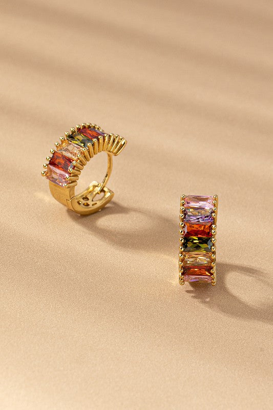 Dress It Up Baguette Huggie Hoops-[option4]-[option5]-Cute-Trendy-Shop-Womens-Boutique-Clothing-Store