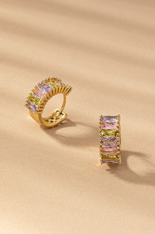 Dress It Up Baguette Huggie Hoops-[option4]-[option5]-Cute-Trendy-Shop-Womens-Boutique-Clothing-Store