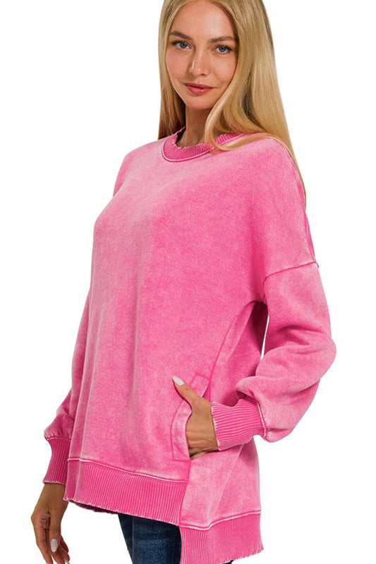 Stay Cozy Favorite Sweatshirt-Fuschia-SMALL-[option4]-[option5]-Cute-Trendy-Shop-Womens-Boutique-Clothing-Store