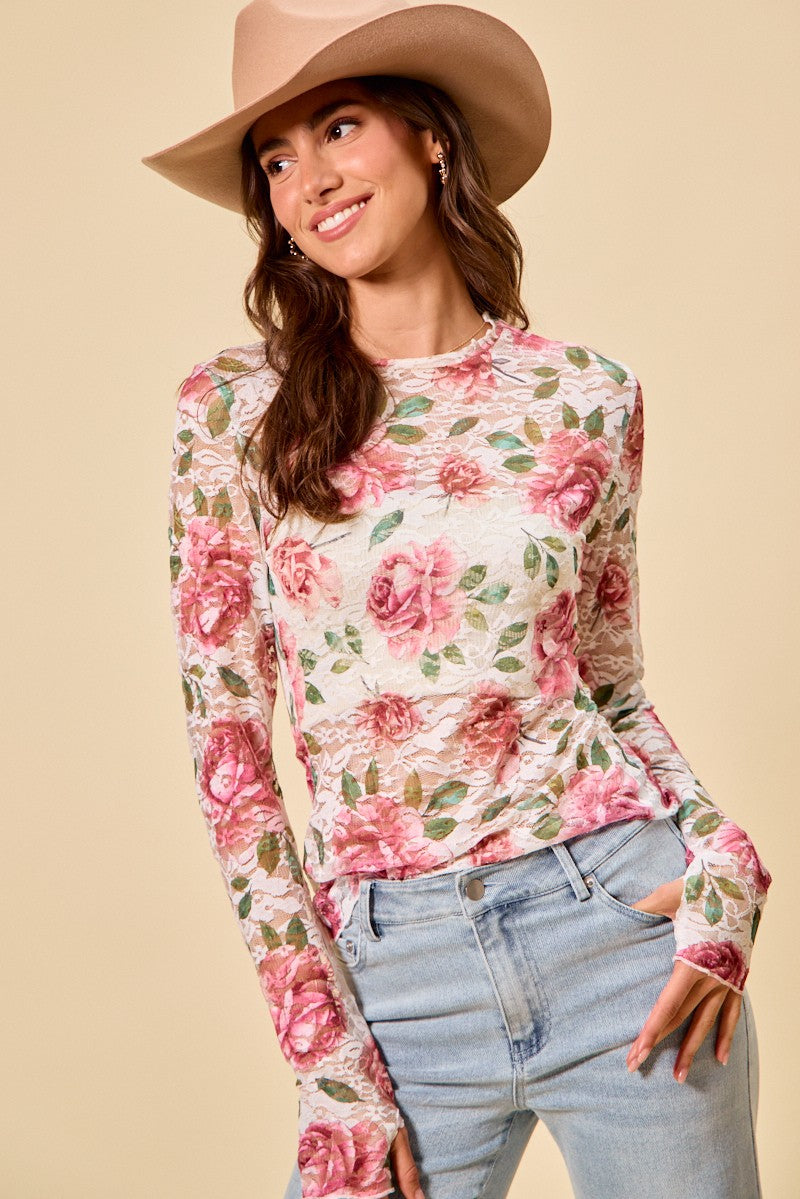 Romantic Flair Lace Floral Top-[option4]-[option5]-Cute-Trendy-Shop-Womens-Boutique-Clothing-Store