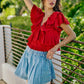 It All Makes Sense Red Ruffle Top-[option4]-[option5]-Cute-Trendy-Shop-Womens-Boutique-Clothing-Store