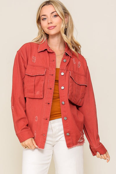 Let's Head Out Rust Denim Jacket-[option4]-[option5]-Cute-Trendy-Shop-Womens-Boutique-Clothing-Store