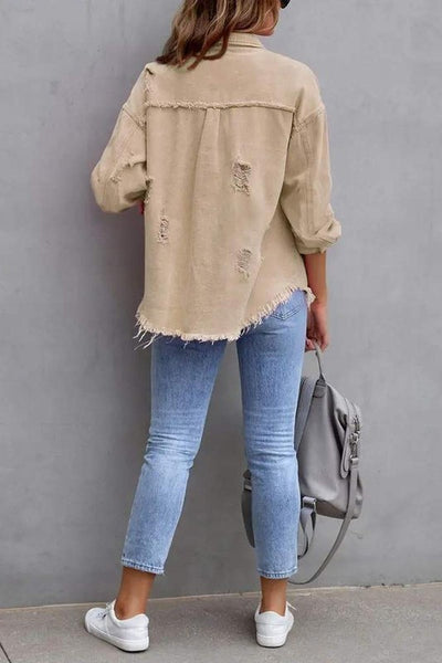 Like A Charm Denim Shacket Khaki-[option4]-[option5]-Cute-Trendy-Shop-Womens-Boutique-Clothing-Store