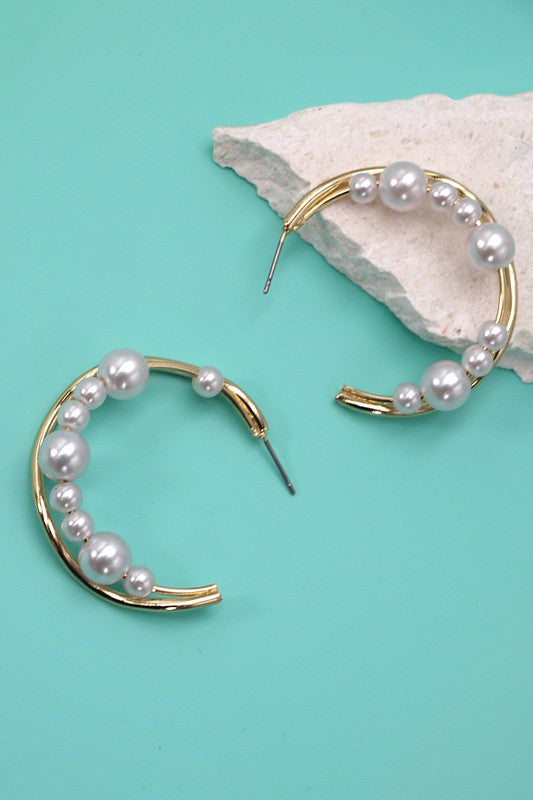 Catch The Wave Pearl Hoop Earrings-[option4]-[option5]-Cute-Trendy-Shop-Womens-Boutique-Clothing-Store