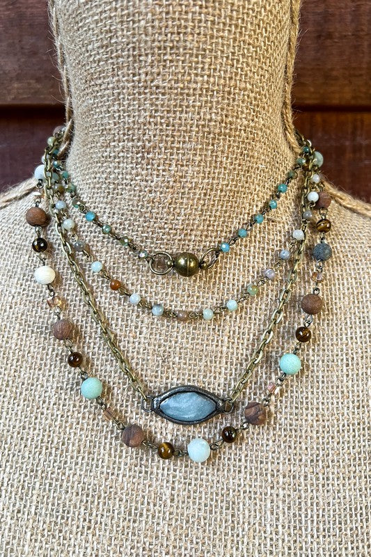 Talk of The Town Amazonite Layered Necklace-[option4]-[option5]-Cute-Trendy-Shop-Womens-Boutique-Clothing-Store