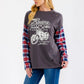 Midnight Rider Plaid Sleeve Tee-Cute-Trendy-Shop-Womens-Boutique-Clothing-Store