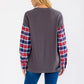 Midnight Rider Plaid Sleeve Tee-Cute-Trendy-Shop-Womens-Boutique-Clothing-Store
