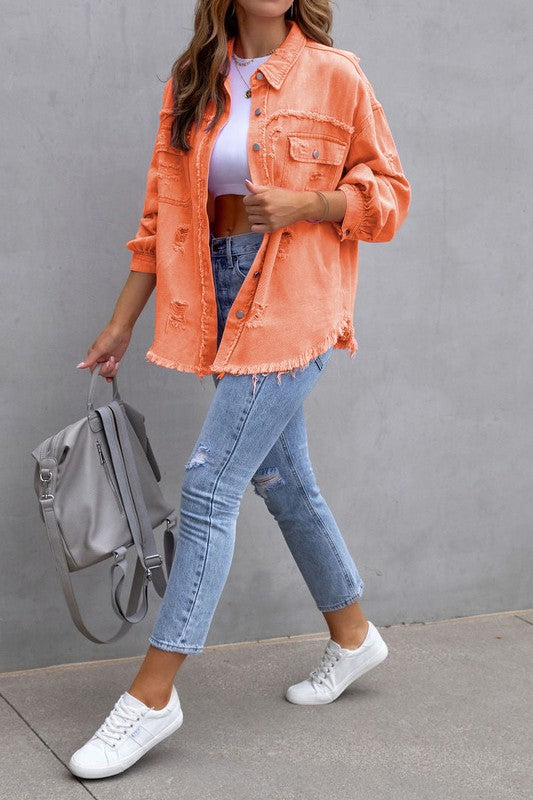 Like A Charm Denim Shacket Orange-[option4]-[option5]-Cute-Trendy-Shop-Womens-Boutique-Clothing-Store