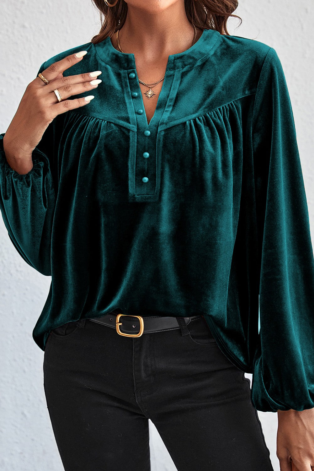 Time For Fun "Velvet" Top Teal-[option4]-[option5]-Cute-Trendy-Shop-Womens-Boutique-Clothing-Store