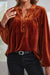 Time For Fun "Velvet" Top Rust-[option4]-[option5]-Cute-Trendy-Shop-Womens-Boutique-Clothing-Store