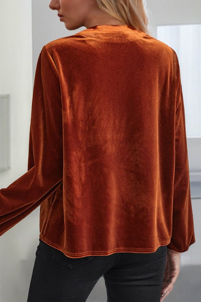 Time For Fun "Velvet" Top Rust-[option4]-[option5]-Cute-Trendy-Shop-Womens-Boutique-Clothing-Store