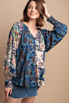 Day's Ending Navy Floral Top-[option4]-[option5]-Cute-Trendy-Shop-Womens-Boutique-Clothing-Store