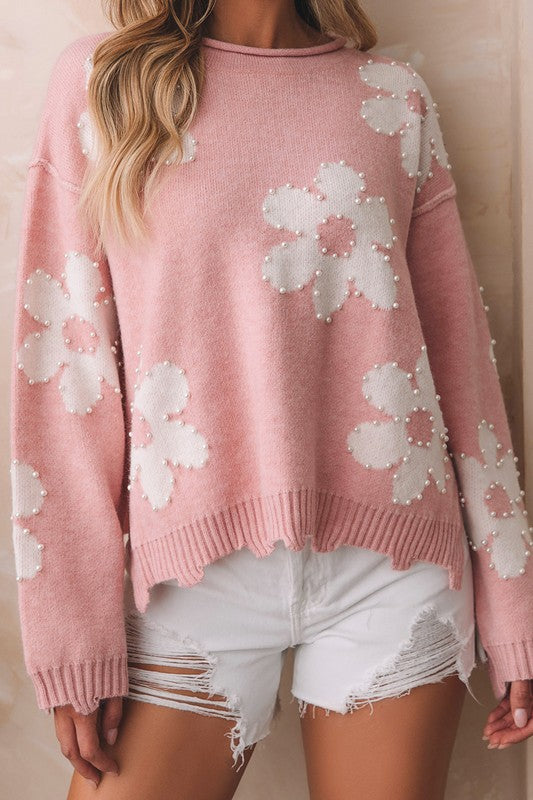 Blossom Into Style Pink Playful Sweater-[option4]-[option5]-Cute-Trendy-Shop-Womens-Boutique-Clothing-Store