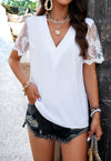 Lunchtime Lovely Short Sleeve Summer Top White *Online & In Store*-[option4]-[option5]-Cute-Trendy-Shop-Womens-Boutique-Clothing-Store