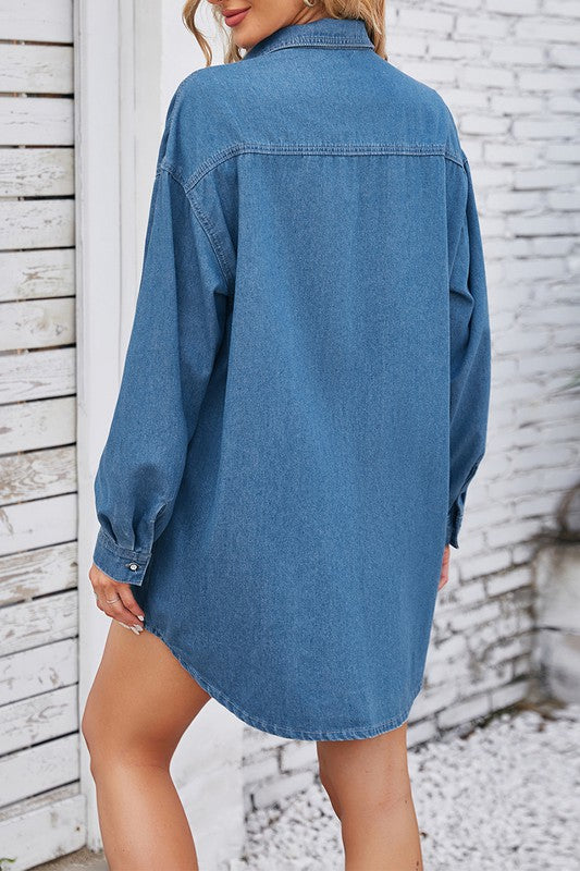 Be Prepared Blue Denim Dress-[option4]-[option5]-Cute-Trendy-Shop-Womens-Boutique-Clothing-Store