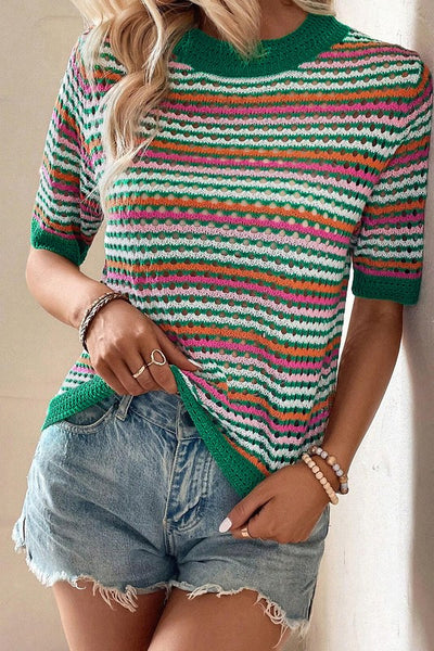 Waiting for a Ride Green Woven Stripe Top-[option4]-[option5]-Cute-Trendy-Shop-Womens-Boutique-Clothing-Store