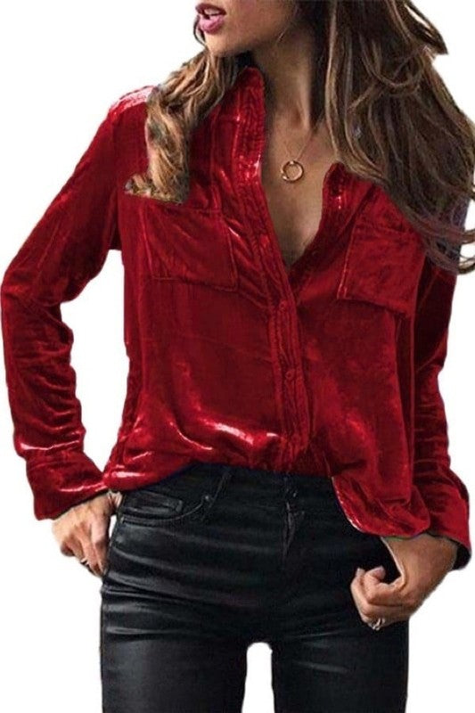 Feels Like Love Wine Velvet Blouse-[option4]-[option5]-Cute-Trendy-Shop-Womens-Boutique-Clothing-Store