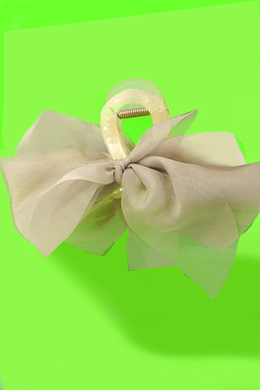 Silky Sheer Ribbon Clip Taupe-[option4]-[option5]-Cute-Trendy-Shop-Womens-Boutique-Clothing-Store