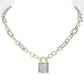 Keepsake Lock Two Tone Necklace-[option4]-[option5]-Cute-Trendy-Shop-Womens-Boutique-Clothing-Store