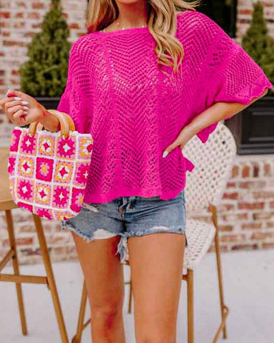 Take My Word Fuchsia Knit Top-[option4]-[option5]-Cute-Trendy-Shop-Womens-Boutique-Clothing-Store