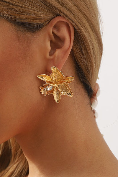 Blooming Style Gold Earrings-[option4]-[option5]-Cute-Trendy-Shop-Womens-Boutique-Clothing-Store