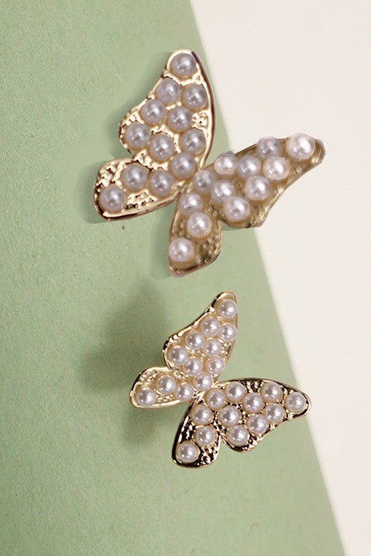 Follow My Lead Pearl Butterfly Studs-[option4]-[option5]-Cute-Trendy-Shop-Womens-Boutique-Clothing-Store